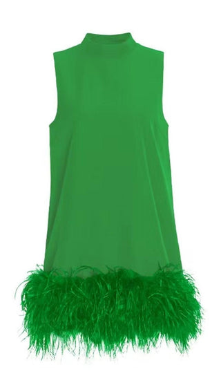 FEATHER MINI DRESS IN WHITE Dresses styleofcb XS GREEN 