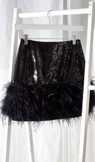 SEQUIN FEATHER MINI SKIRT Dresses styleofcb 