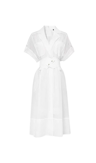 ROBE MIDI EN GAZE AVEC TAILLE 