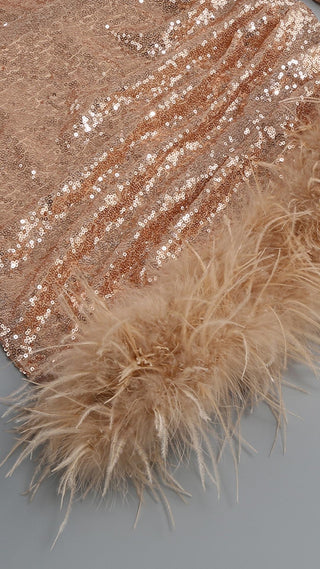 SEQUIN FEATHER MINI DRESS Dresses styleofcb 