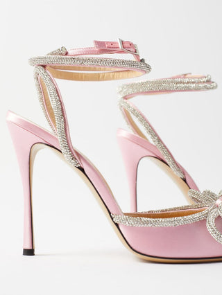 BOW CRYSTAL SATIN HEELS IN BLUSH Shoes styleofcb 