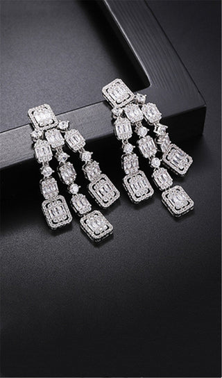 AQUARE LONG ZIRCON EARRINGS