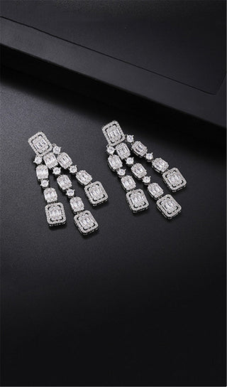 AQUARE LONG ZIRCON EARRINGS