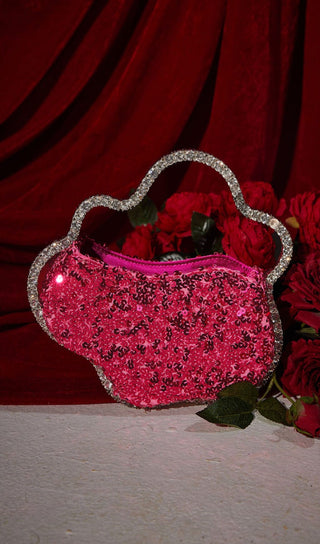 SEQUIN CLOUD CLUTCH IN HOT PINK Bags sis label 