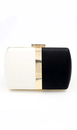 BLACK AND WHITE STITCHING DINNER BAG