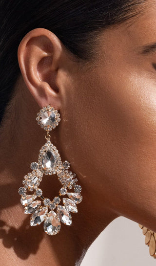 WHITE CRYSTAL CHANDELIER DROP EARRINGS JEWELLERY styleofcb 