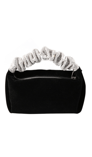 Diamond-studded velvet evening bag. ohmogo 