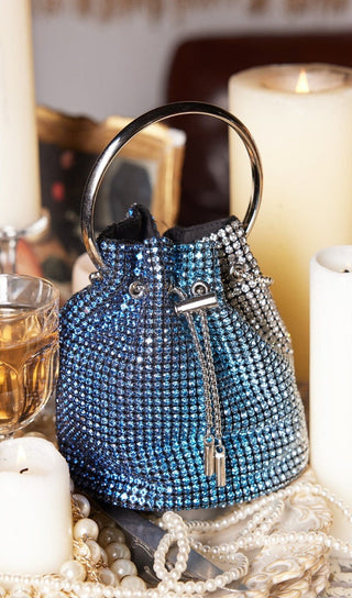 RHINESTONE BUCKET BAG IN BLUE Bags sis label 