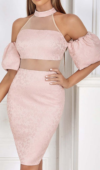 HALTER PUFF MINI DRESS IN PINK DRESS STYLE OF CB 