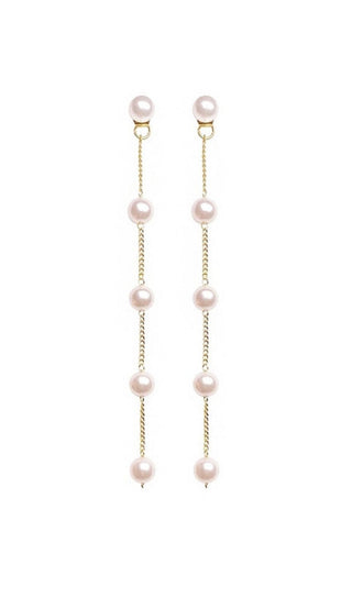 LONG PEARL TASSEL EARRINGS