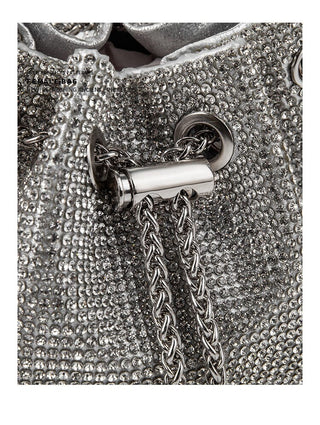 CRYSTAL EMBELLISHED BUCKET BAG IN SILVER Bags styleofcb 