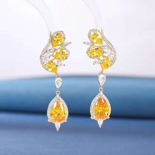 DIAMOND BUTTERFLY TOPAZ EARRINGS Earrings blingmyfriend YELLOW 