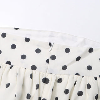 ENSEMBLE JUPE À POIS BLANC