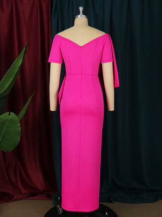 PINK BOW-KNOT MIDI DRESS