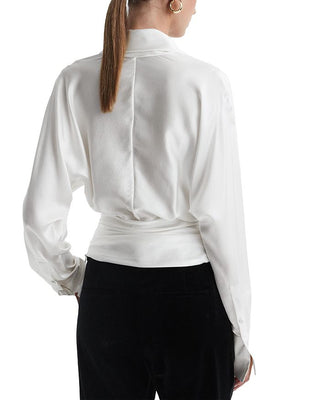 LAILA SILK DRAPE TUX BLOUSE