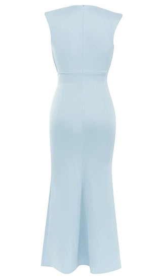 SLEEVELESS THIGH SLIT DRESS IN LIGHT BLUE DRESS STYLE OF CB 