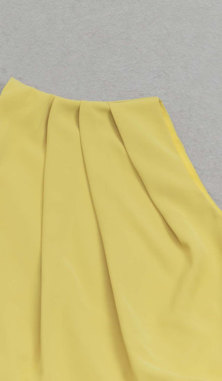 SOLID ASYMMETRICAL HIGH LOW DRESS IN YELLOW DRESS STYLE OF CB 