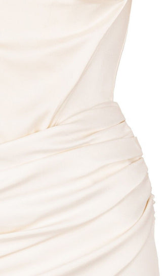 TUBE TOP PLEATED SKIRT IN IVORY Dresses styleofcb 