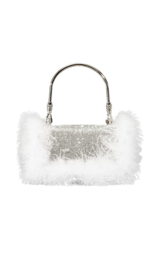 KERIN FEATHER POUCH - WHITE Bags styleofcb 