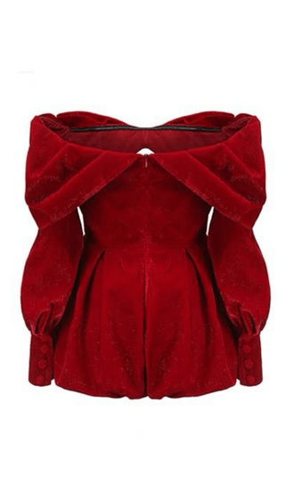 VELVET STRAPLESS MINI DRESS IN RED Dresses styleofcb 