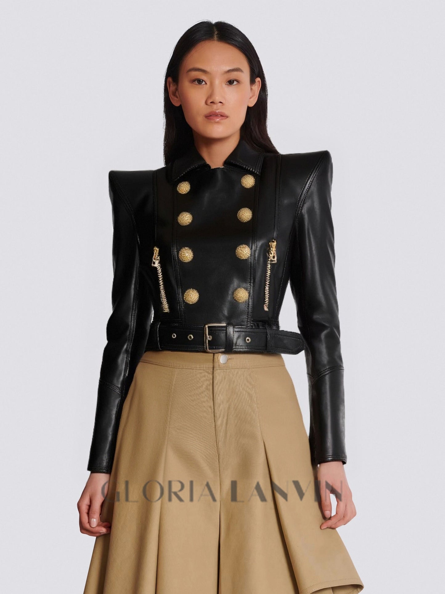 Veste courte Perfecto en cuir noir