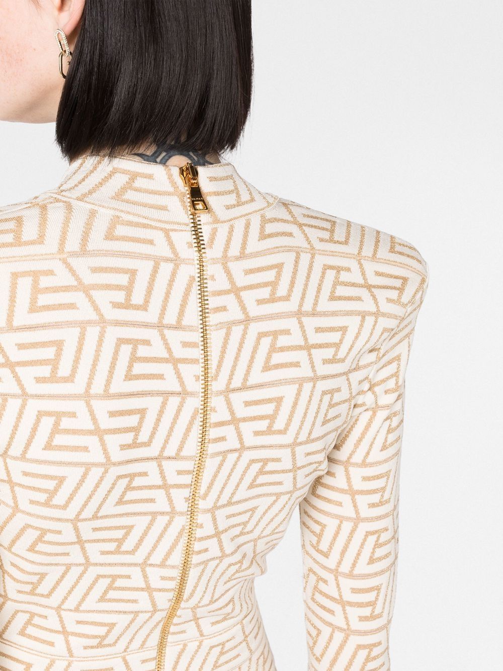 Robe mini Grace Abricot Monogram Jacquard