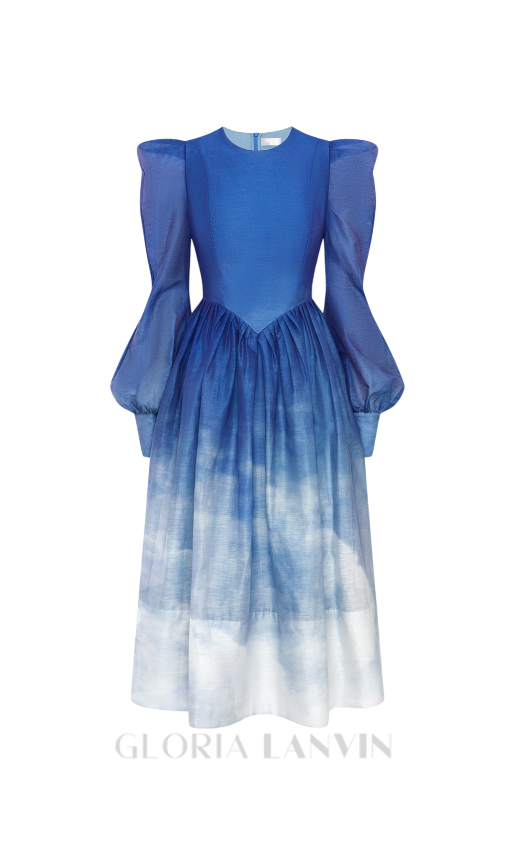 Robe midi JORDANA à épaules structurées et imprimé aérien