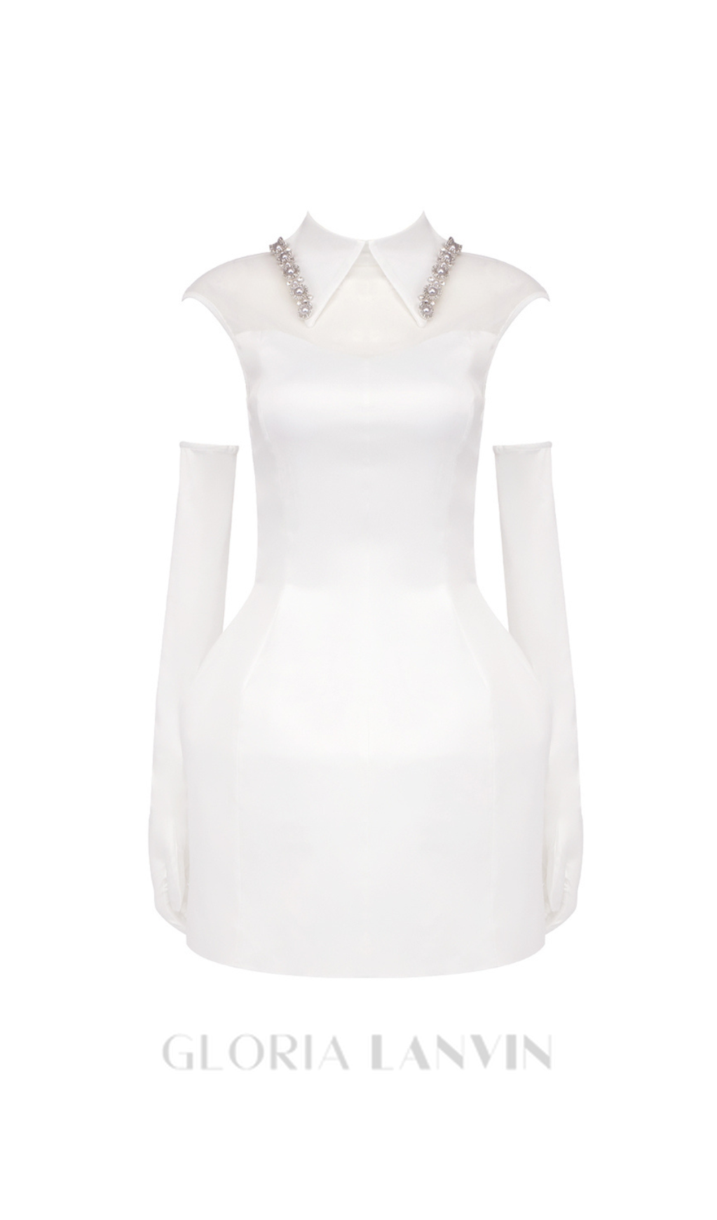 SIMONE TULLE DETAIL MINI DRESS IN WHITE