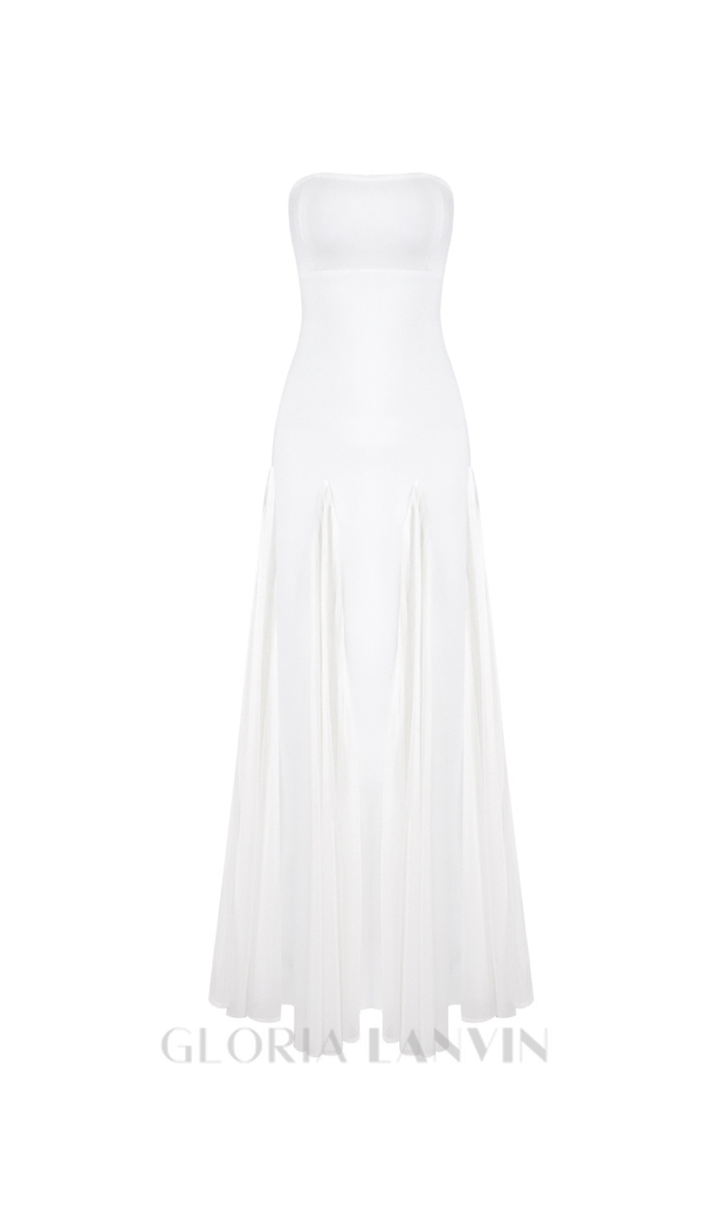 Robe longue bustier plissée blanche