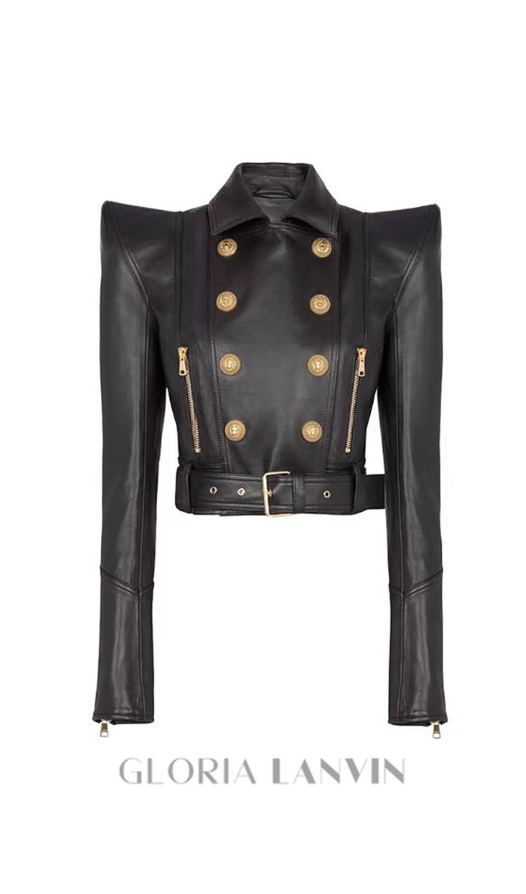 Veste courte Perfecto en cuir noir