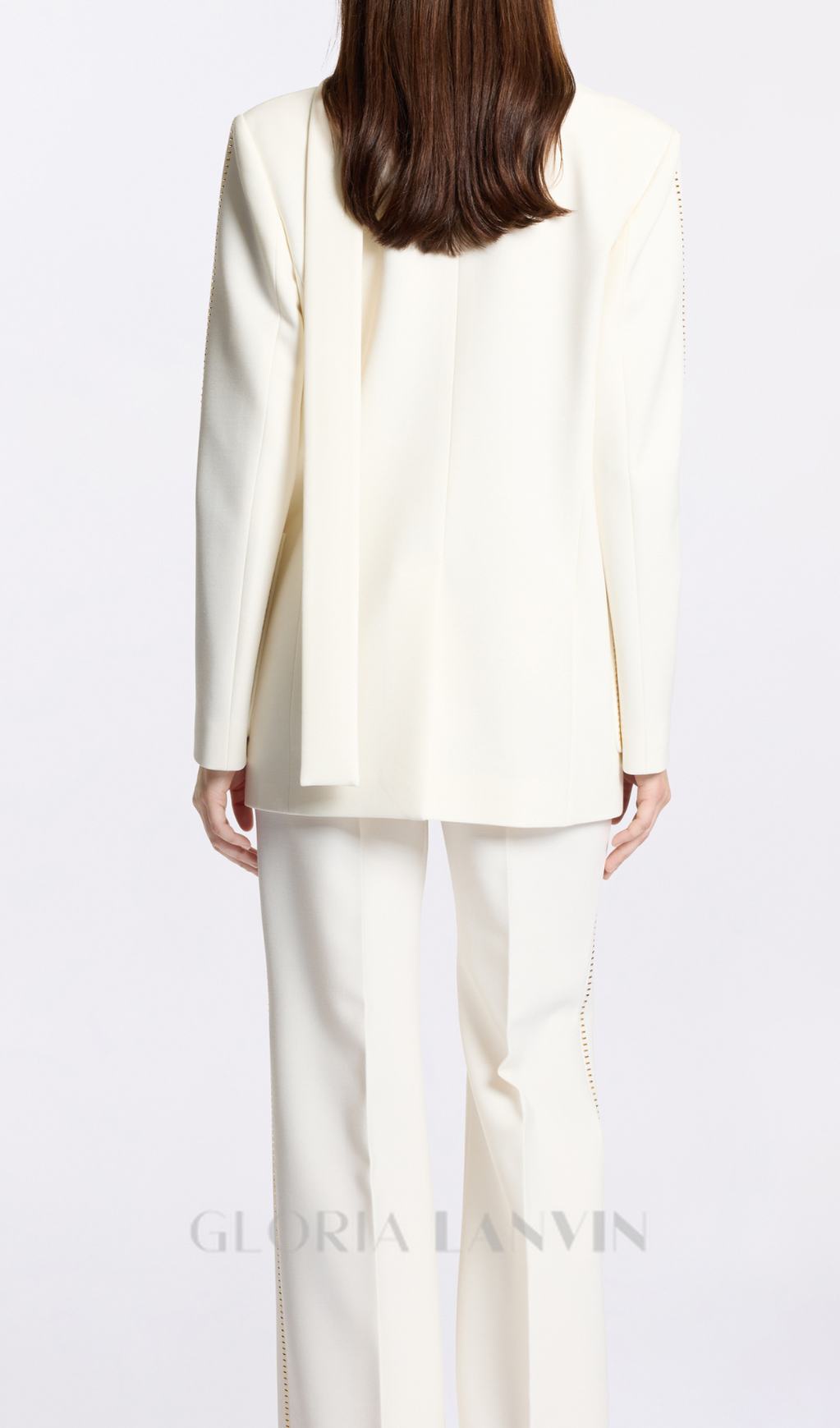 DEBORAH OFF-WHITE SCHAL - DETAILLIERTER BLAZER AUS WOLLCREPE