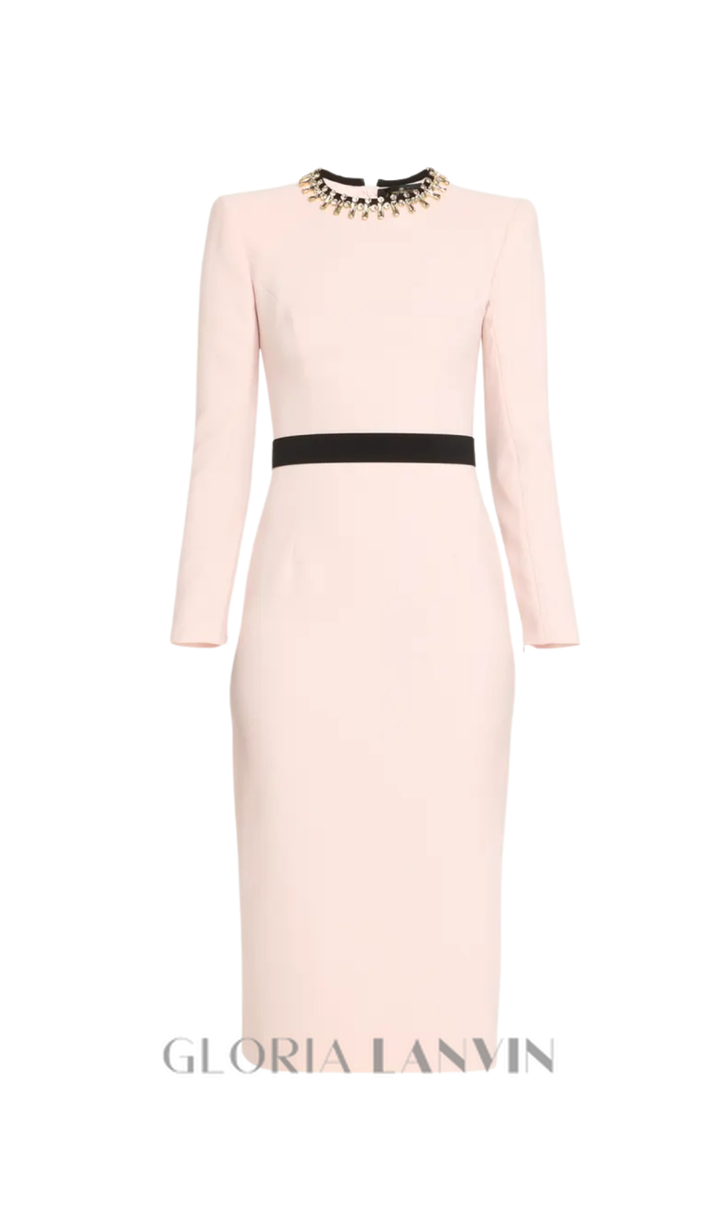 Robe fourreau maxi rose ornée de diamants