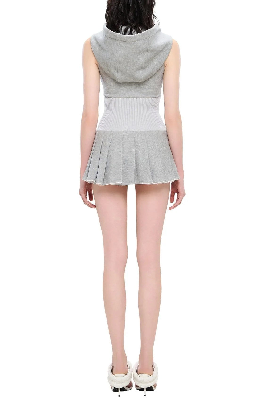 Cliffa Sleeveless Knit Mini Dress - Grey