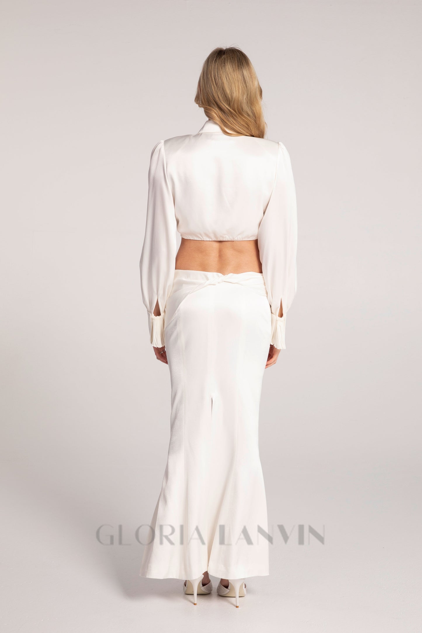 Andrea Hemdblusen-Midikleid-Set in Weiß