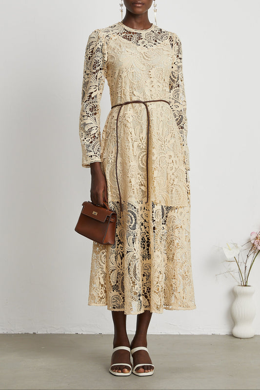 Cynthia Spitzen-Midikleid