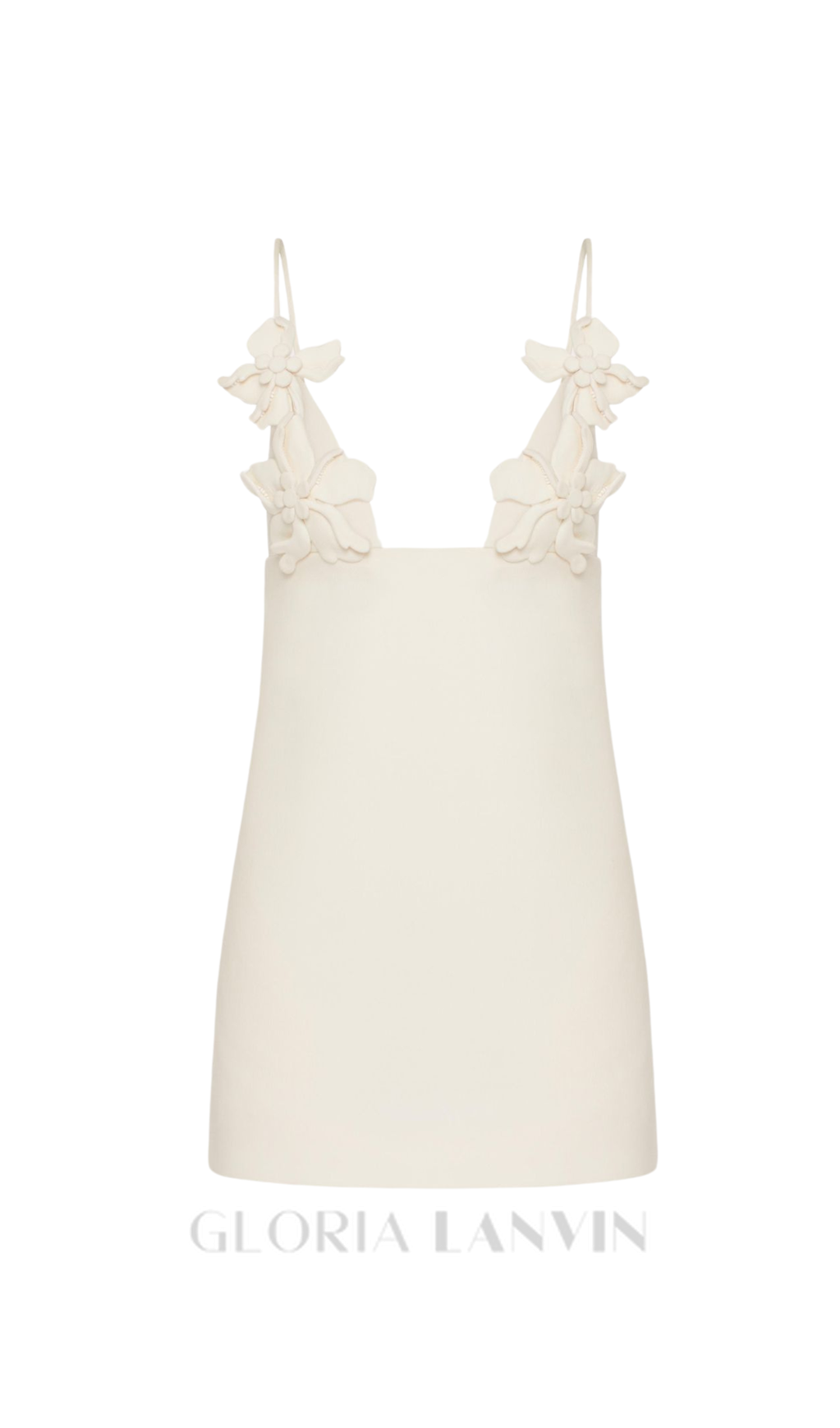 EMBROIDERED CREPE COUTURE MINI DRESS IN WHITE
