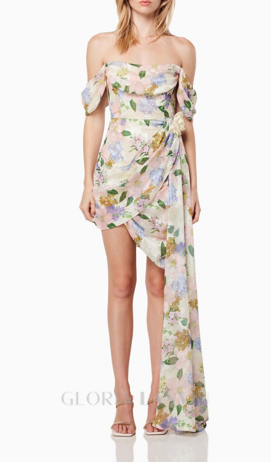 BELLADONNA MINIKLEID MIT BLUMENMUSTER