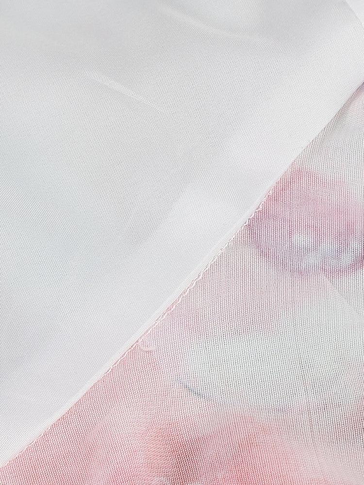 Robe midi asymétrique à fleurs rose et verte Sabina