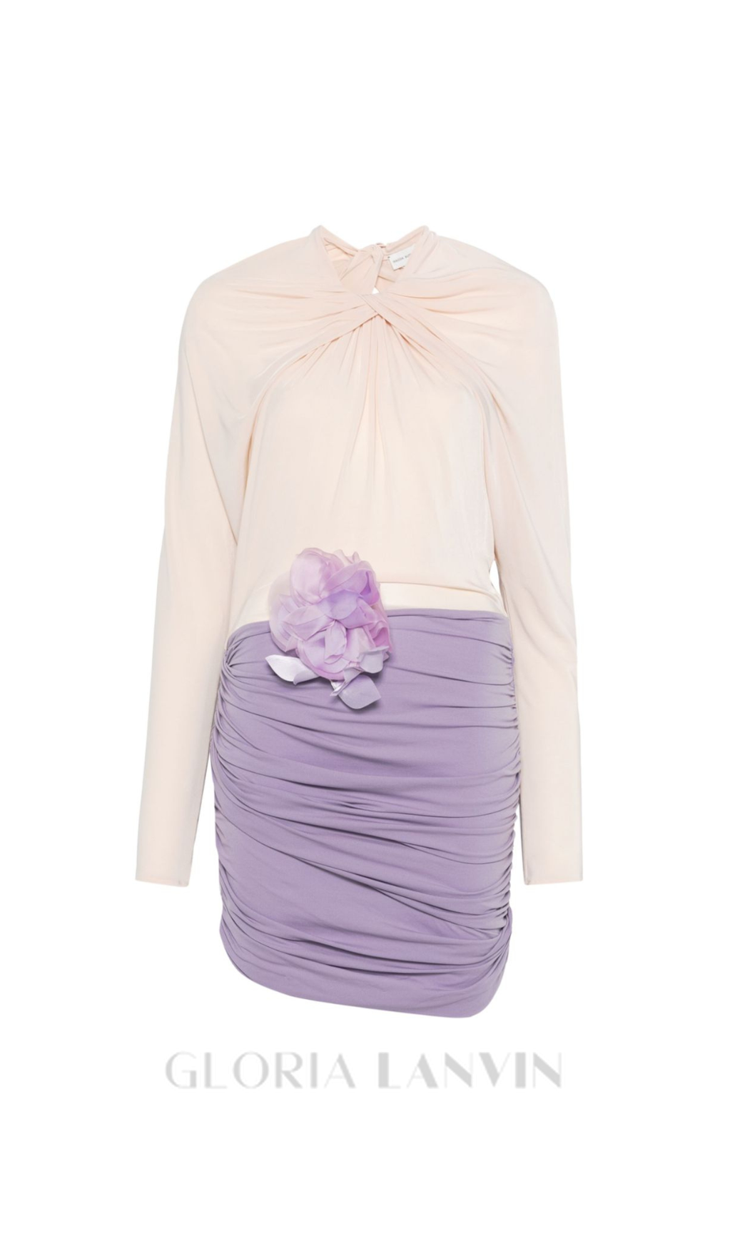 Xylona Minikleid mit Drapierung, floralem Muster und offenem Rücken