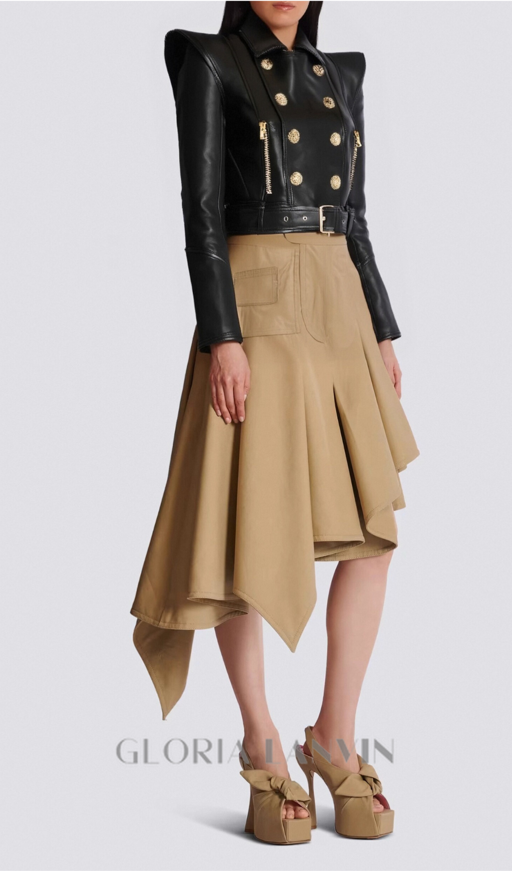 Veste courte Perfecto en cuir noir