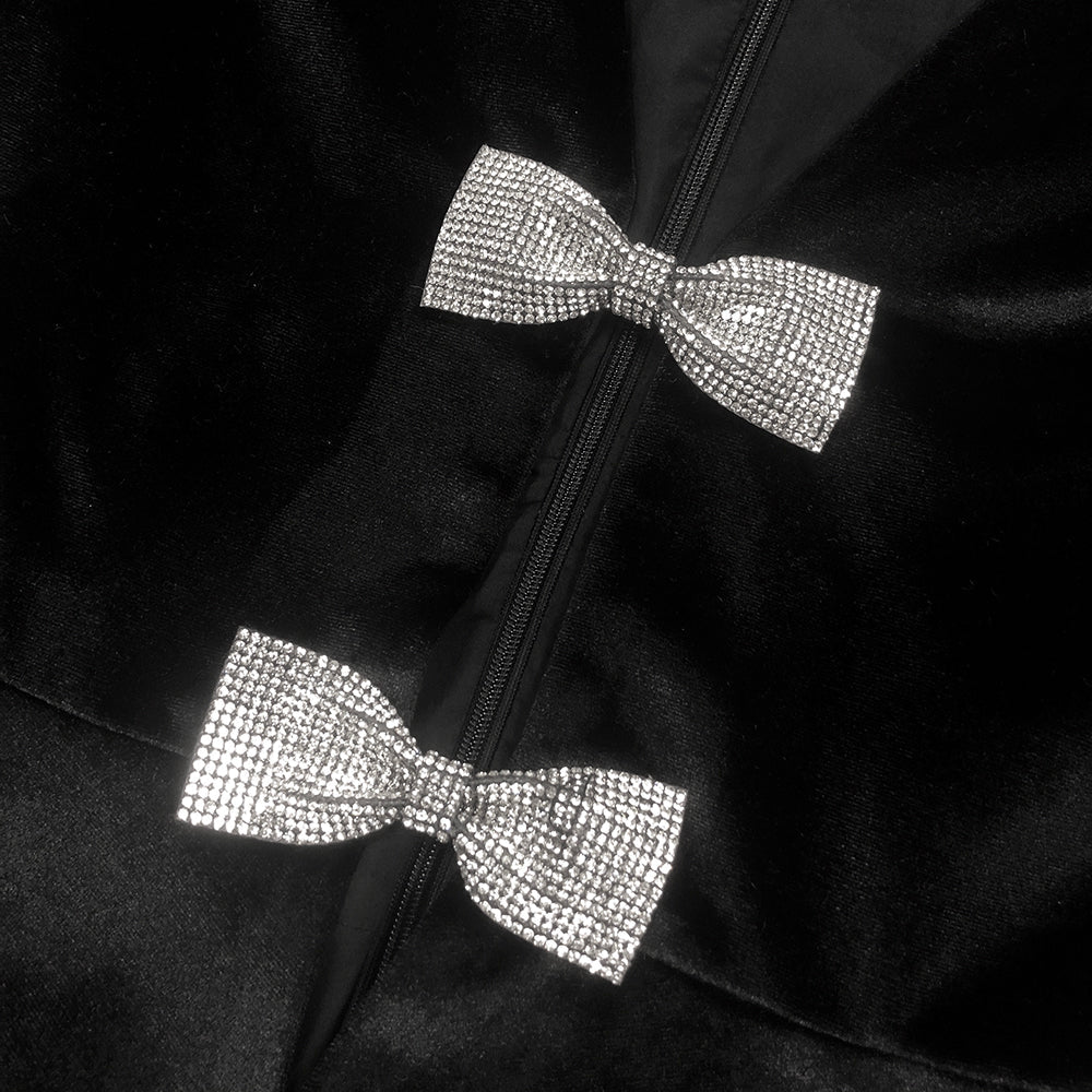 Ensemble robe mini Victoria à découpe et nœud noir