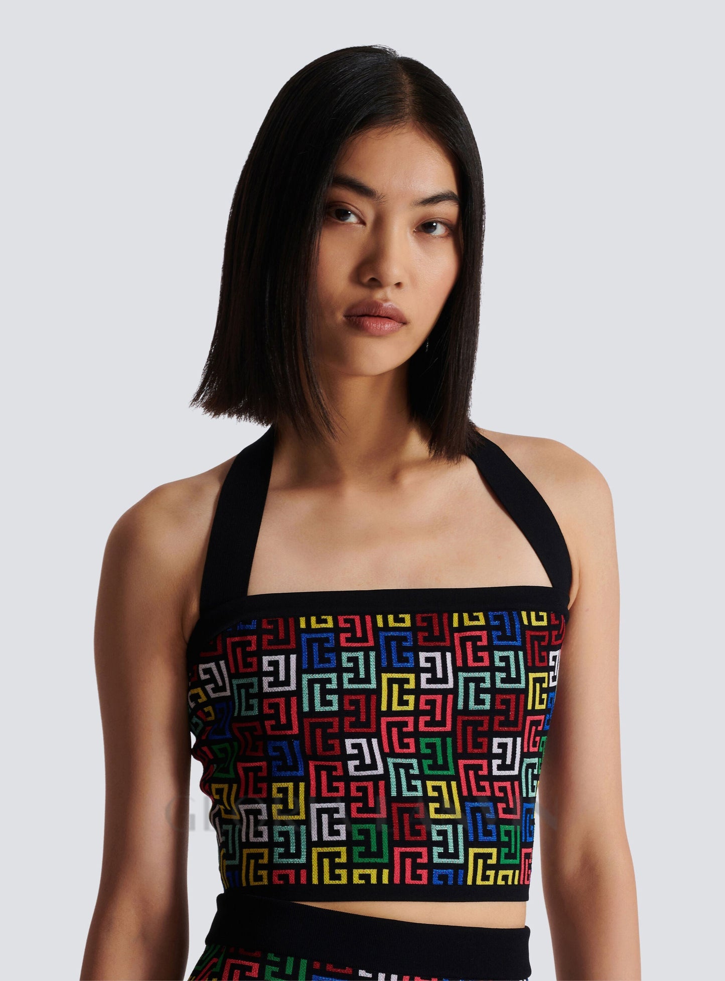 ENSEMBLE HAUT ET JUPE RACHEL MONOGRAMME EN MAILLE À DOS NU