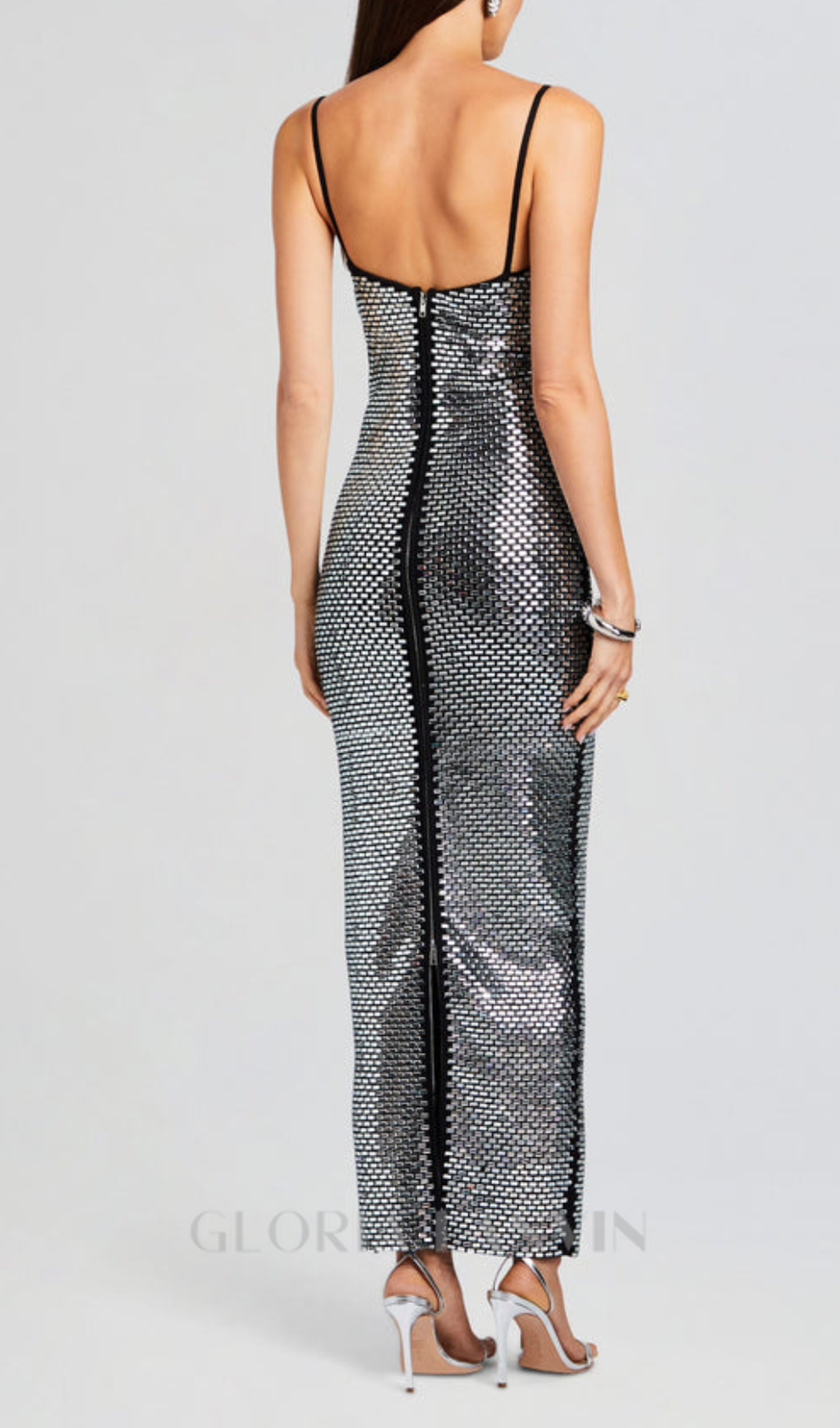 Kyree Verziertes Strick-Midikleid in Schwarz