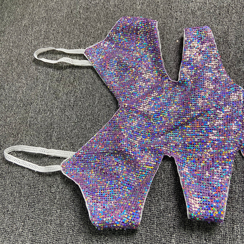 ROBE MIDI À PAILLETTES DÉCOUPÉES