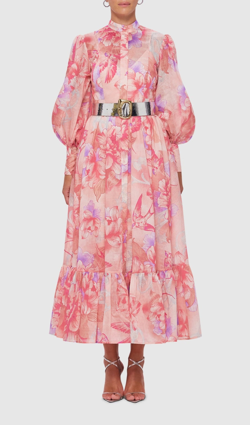 IMPRIMÉ HIRONDELLE DANS UNE ROBE MIDI LUSH