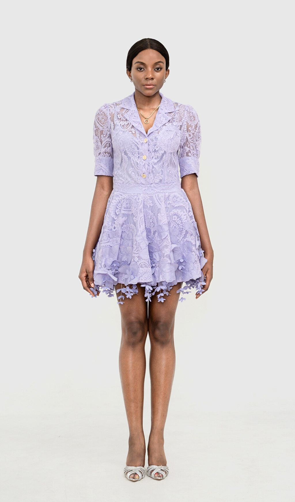 VARUN LILAC LACE SET MINI DRESS