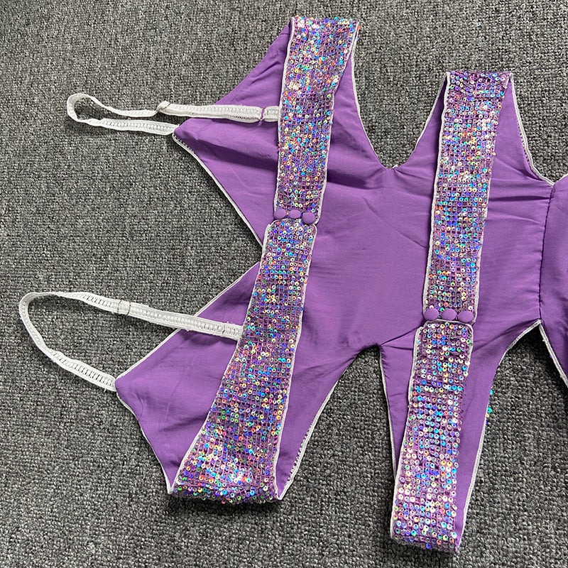 ROBE MIDI À PAILLETTES DÉCOUPÉES