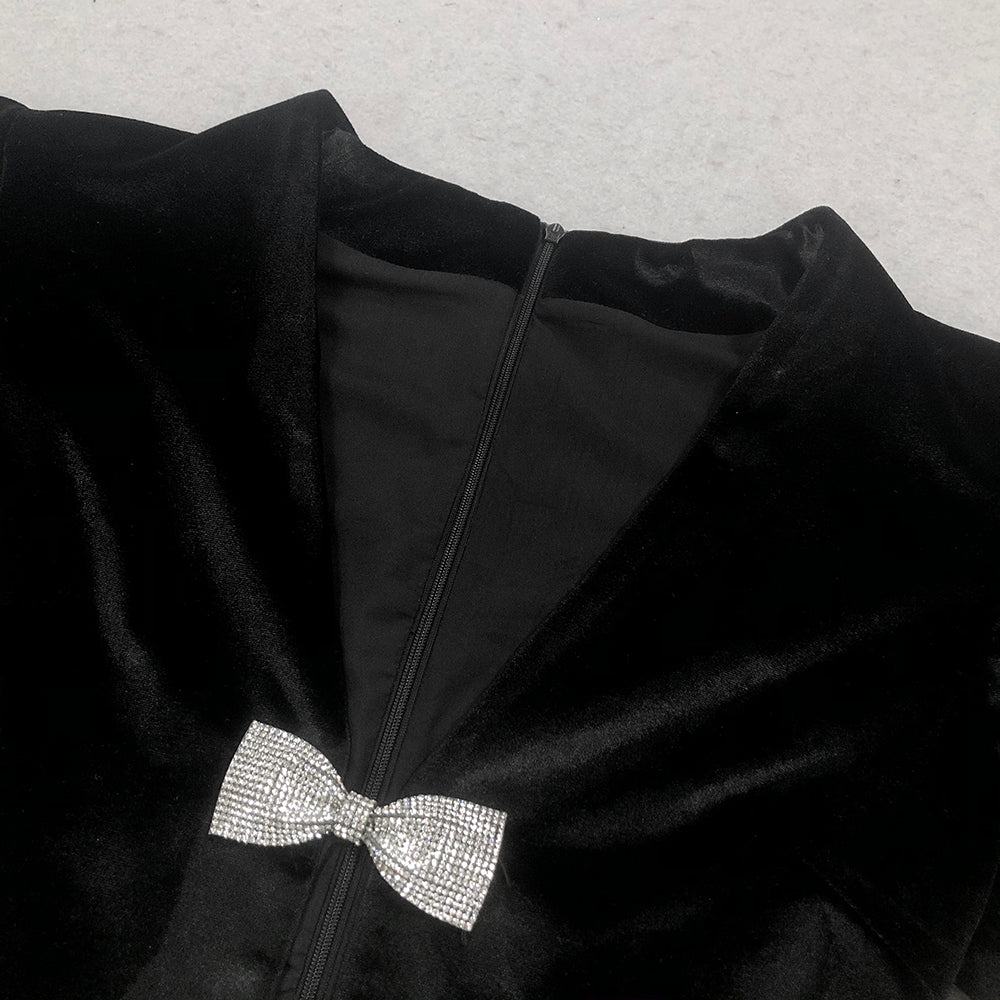 Ensemble robe mini Victoria à découpe et nœud noir