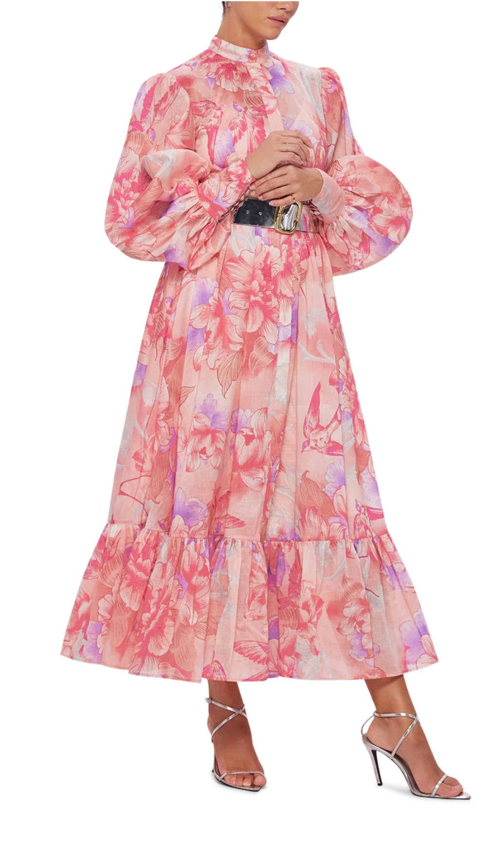 IMPRIMÉ HIRONDELLE DANS UNE ROBE MIDI LUSH