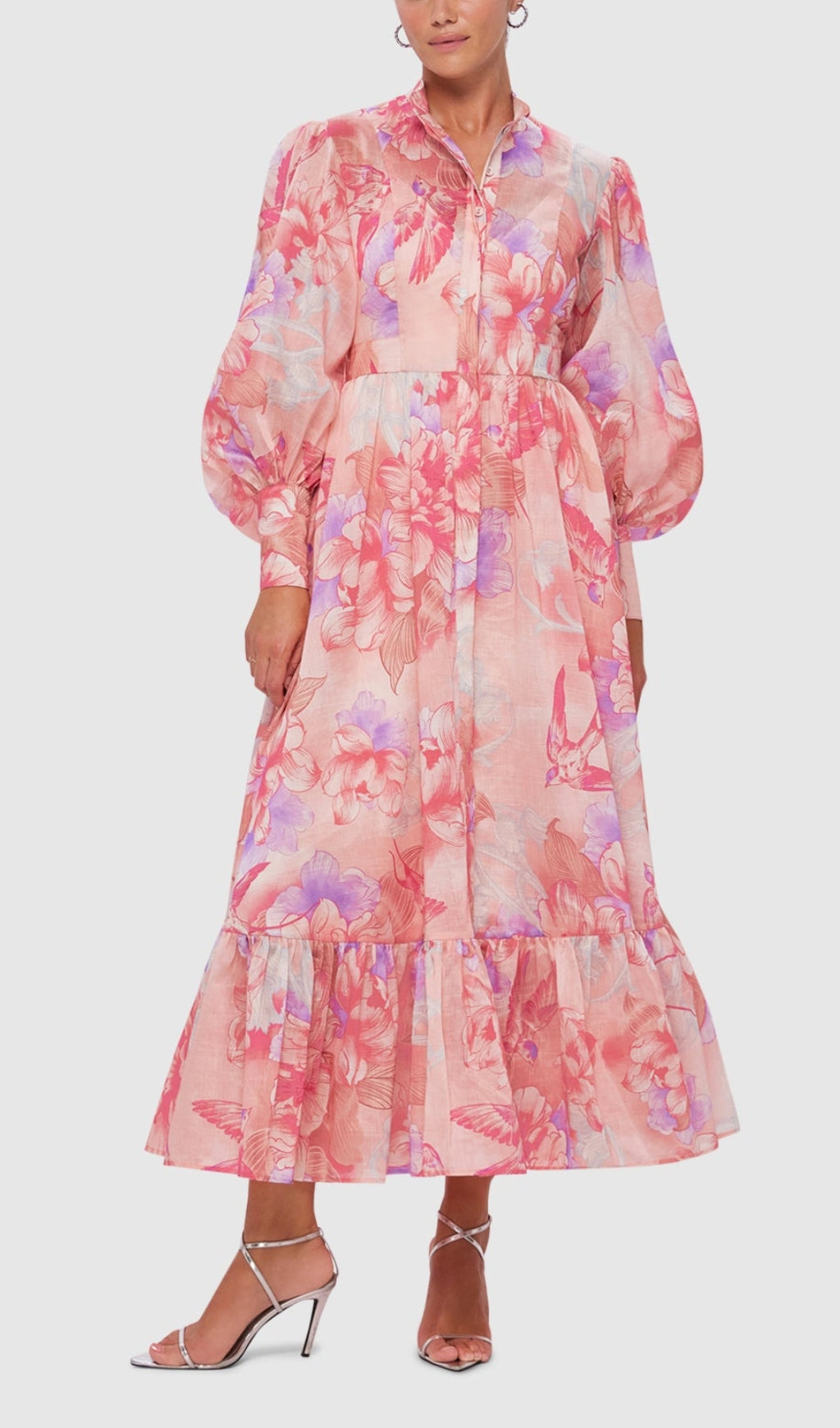 IMPRIMÉ HIRONDELLE DANS UNE ROBE MIDI LUSH